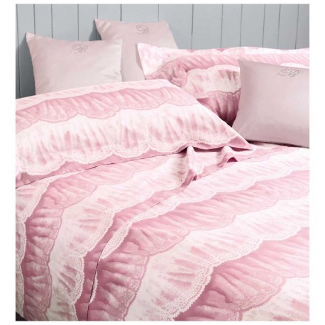 Completo lenzuola Matrimoniale in Raso di Cotone ELISABETTA Blumarine colore Rosa