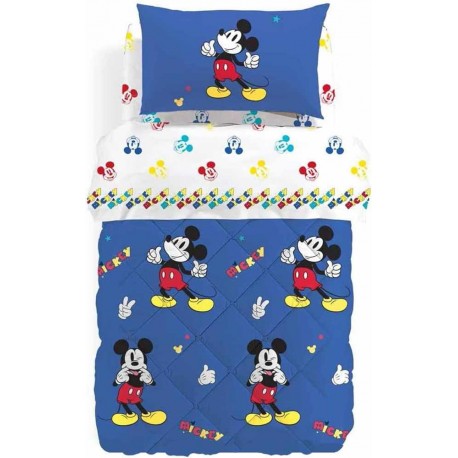 MICKEY RETRO' TOPOLINO CALEFFI Trapunta Piumone SINGOLO in COTONE 1 piazza Disney