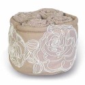 SET 4 ASCIUGAMANI LAVETTE CON CESTINO 30 x 30 cm SPUGNA DI COTONE