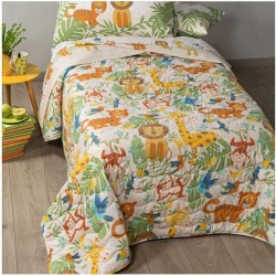 CALEFFI KIDS TROPICAL ANIMALI TRAPUNTINO COPRILETTO TRAPUNTATO LETTO SINGOLO 1 PIAZZA COTONE