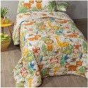 CALEFFI KIDS TROPICAL ANIMALI TRAPUNTINO COPRILETTO TRAPUNTATO LETTO SINGOLO 1 PIAZZA COTONE