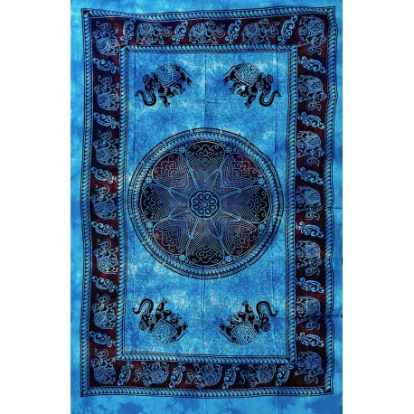 COPRITUTTO TELO ARREDO COTONE MISURA 140x220 FANTASIA ELEFANTE VARI COLORI